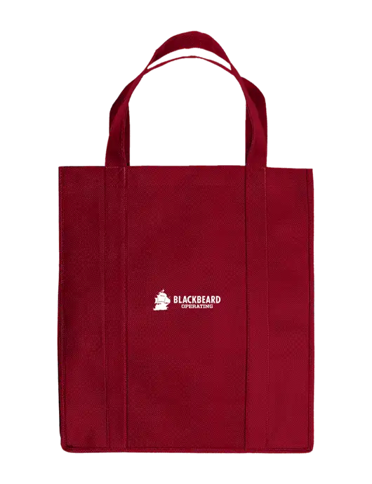 Eco Reusable Jumbo Maroon Shopping Bag w/Blackbeard Logo