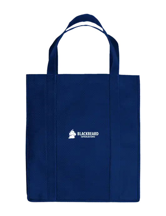 Eco Reusable Jumbo Navy Blue Shopping Bag w/Blackbeard Logo