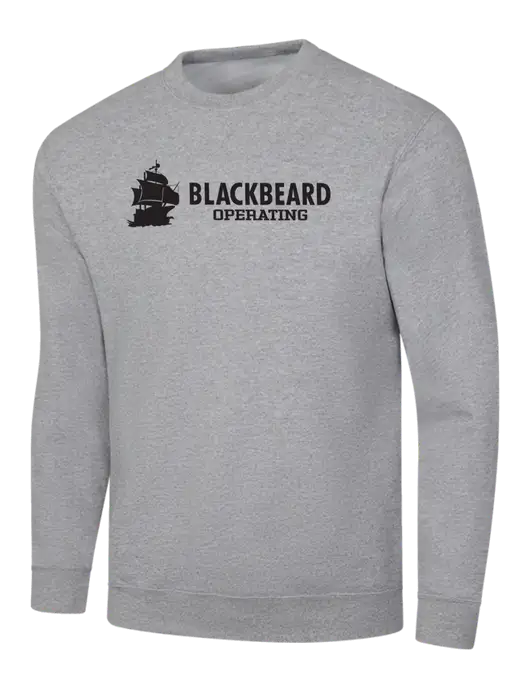 Light Grey Heather 7.8 oz Ring Spun Crew Sweatshirt w/Blackbeard Logo