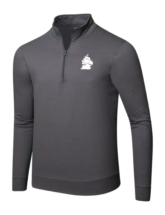 Charcoal 8.5 oz Ring Spun 1/4 Zip Pullover Sweatshirt w/Blackbeard Logo