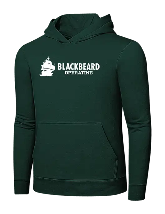Dark Green 7.8 oz Ring Spun Hooded Sweatshirt w/Blackbeard Logo