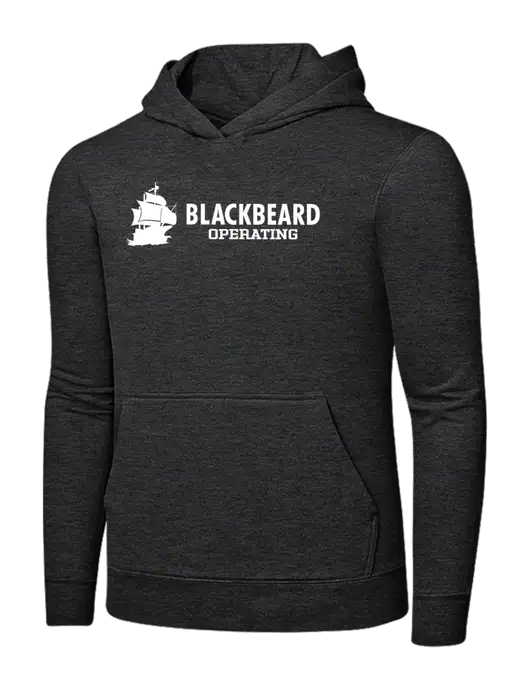 Dark Heather Grey 7.8 oz Ring Spun Hooded Sweatshirt w/Blackbeard Logo