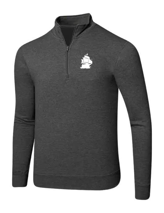 Dark Heather Grey 8.5 oz Ring Spun 1/4 Zip Pullover Sweatshirt w/Blackbeard Logo