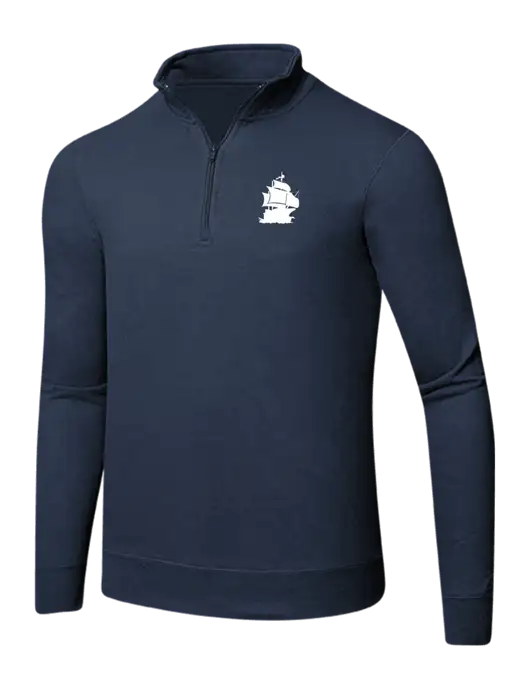 Team Navy 8.5 oz Ring Spun 1/4 Zip Pullover Sweatshirt w/Blackbeard Logo