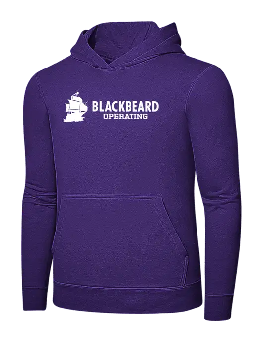 Purple 7.8 oz Ring Spun Hooded Sweatshirt w/Blackbeard Logo