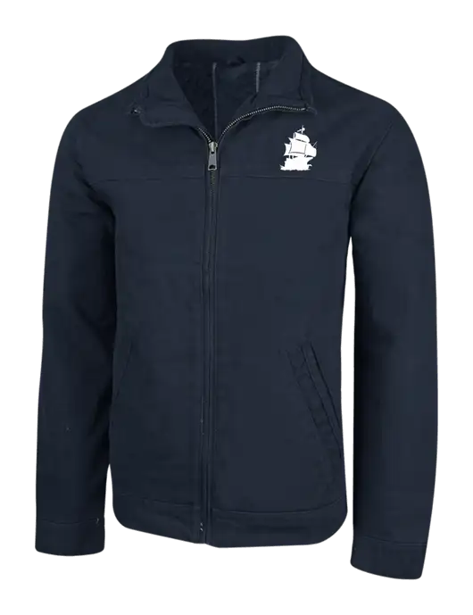 Cornerstone Navy Washed Duck Cloth Flannel Lined Work Jacket w/Blackbeard Logo