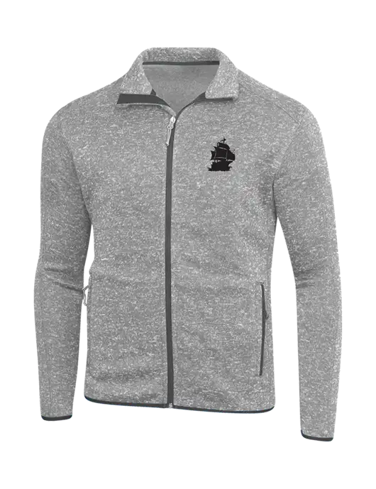 Grey Heather Sweater Fleece Jacket w/Blackbeard Logo