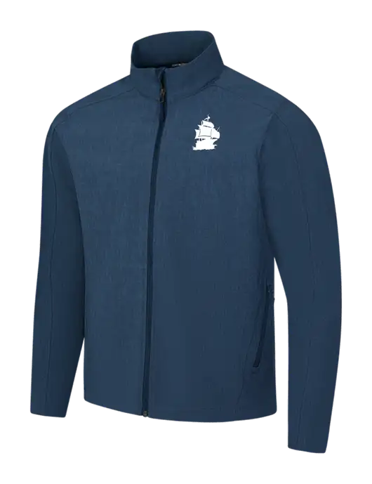 Navy Heather Core Soft Shell Jacket w/Blackbeard Logo