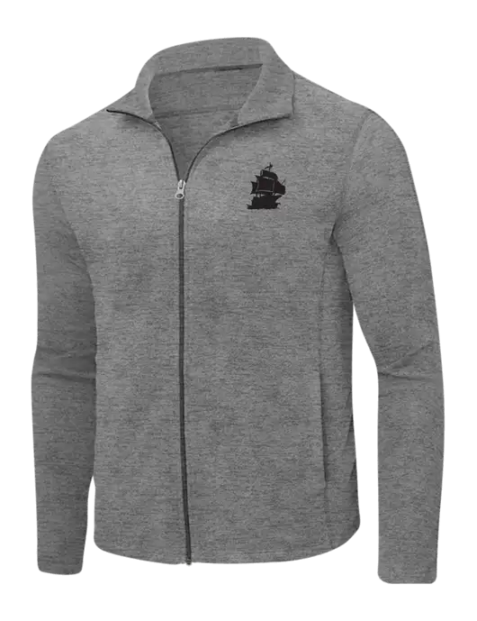 Medium Grey Heather Microfleece Full-Zip Jacket w/Blackbeard Logo