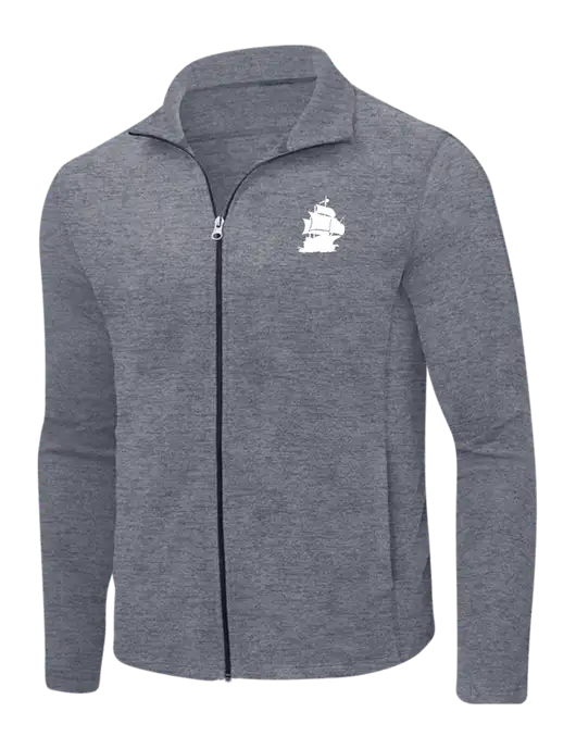 Light Navy Heather Microfleece Full-Zip Jacket w/Blackbeard Logo