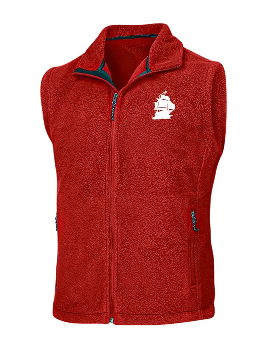 Red Fleece Vest w/Blackbeard Logo