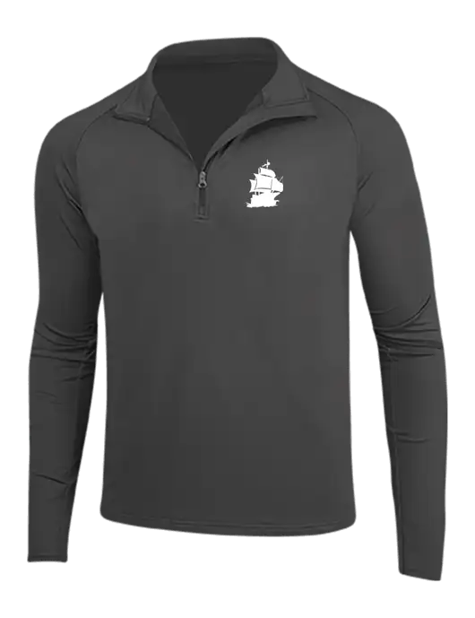 Charcoal Grey Sport Wick Stretch 1/4 Zip Pullover w/Blackbeard Logo