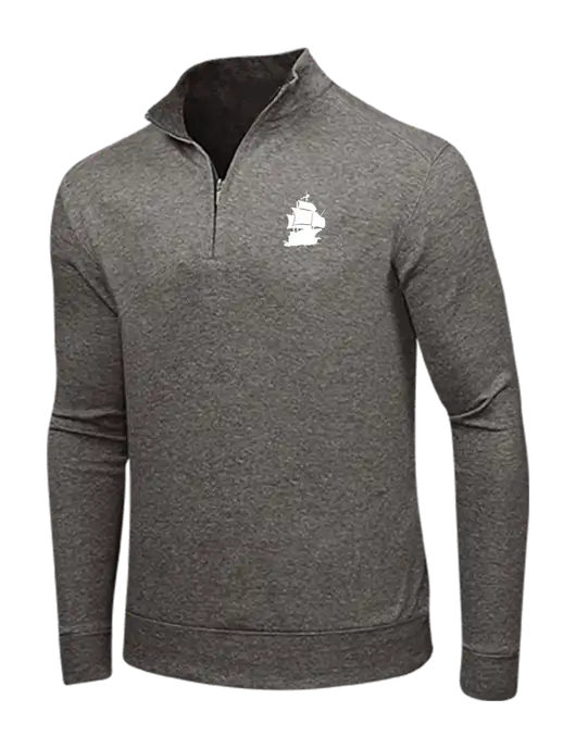 Charcoal Heather/Medium Heather Grey Interlock 1/4 Zip w/Blackbeard Logo