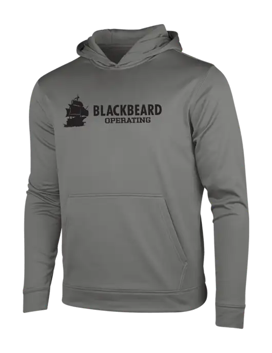 Dark Smoke Grey Sport-Wick Fleece Hooded Pullover w/Blackbeard Logo