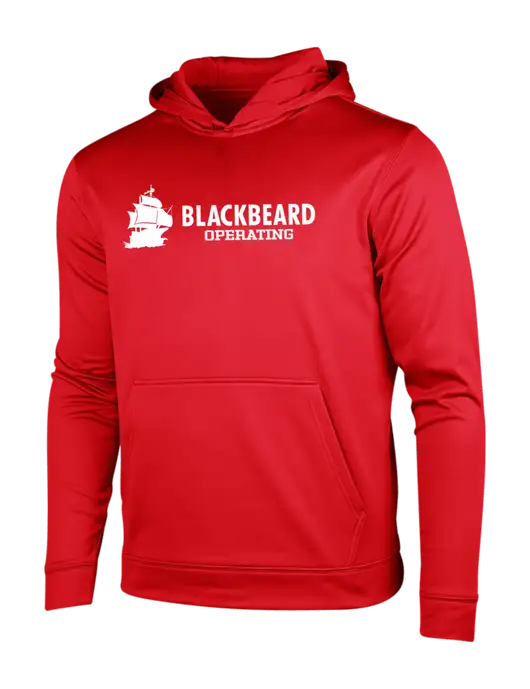 Deep Red Sport-Wick Fleece Hooded Pullover w/Blackbeard Logo