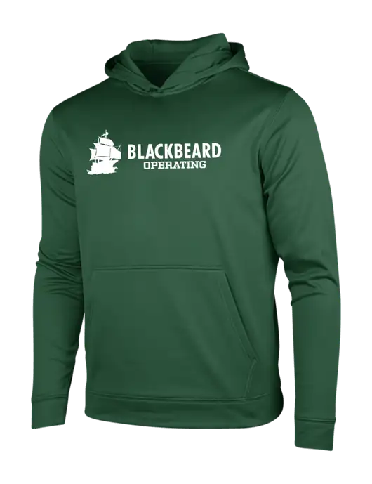 Forest Green Sport-Wick Fleece Hooded Pullover w/Blackbeard Logo