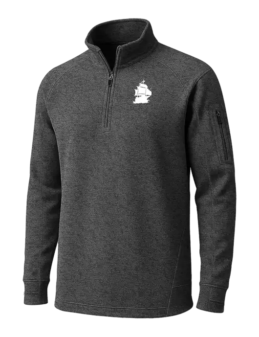 Graphite Heather Tech Fleece 1/4 Zip Pullover w/Blackbeard Logo