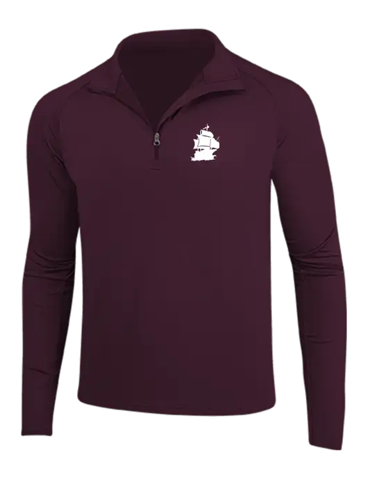 Maroon Sport Wick Stretch 1/4 Zip Pullover w/Blackbeard Logo