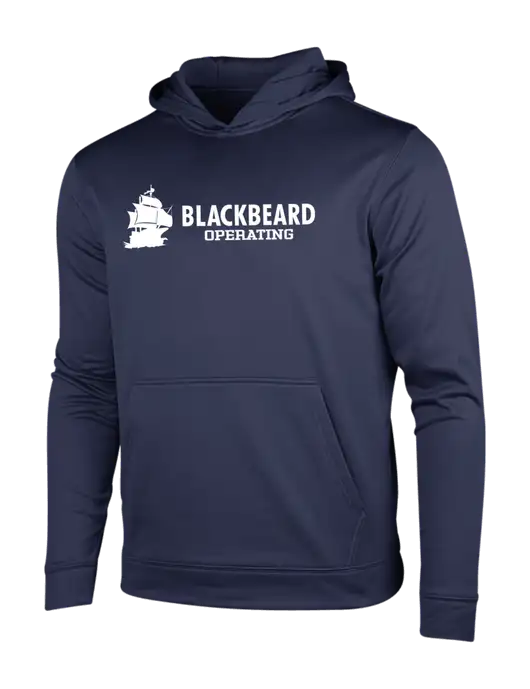 Navy Sport-Wick Fleece Hooded Pullover w/Blackbeard Logo