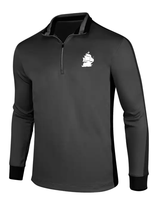 NIKE Anthracite Heather/Black Dry-Fit 1/2 Zip Cover-Up w/Blackbeard Logo
