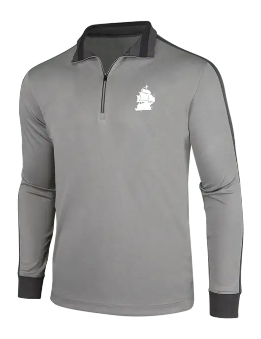 NIKE Athletic Grey/Heather Dark Grey Dry-Fit 1/2 Zip Cover-Up w/Blackbeard Logo