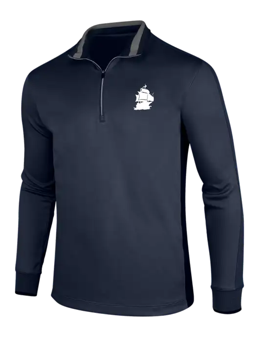 NIKE Midnight Navy Heather/Midnight Navy Dry-Fit 1/2 Zip Cover-Up w/Blackbeard Logo