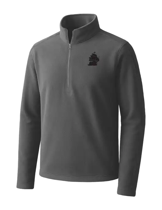 Medium Grey Microfleece 1/2 Zip Pullover w/Blackbeard Logo