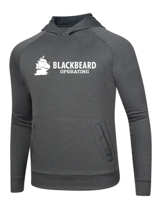 Tech Graphite Heather Fleece Hooded Sweatshirt w/Blackbeard Logo