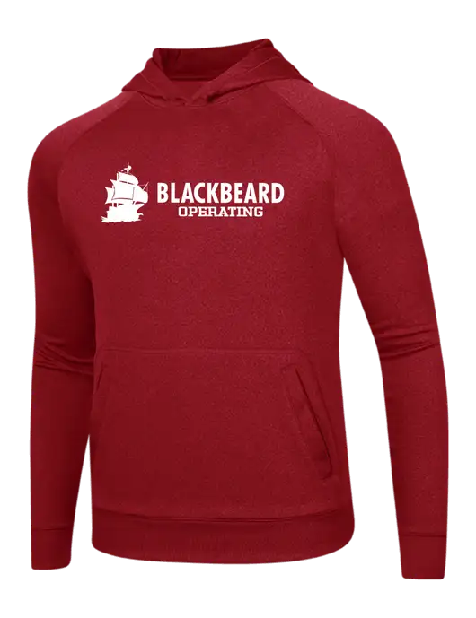 Tech True Red Fleece Hooded Sweatshirt w/Blackbeard Logo