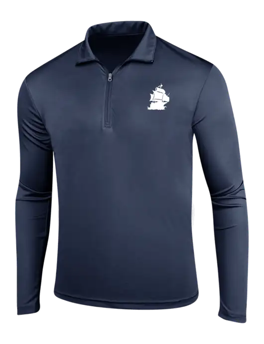 Navy PosiCharge Competitor 1/4 Zip Pullover w/Blackbeard Logo
