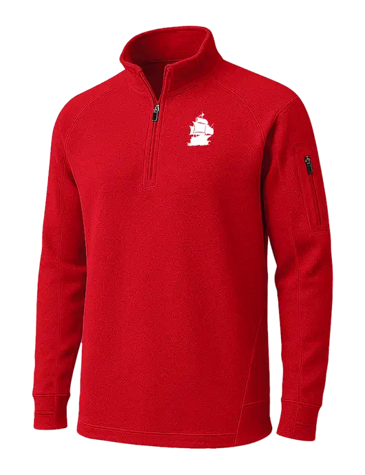 True Red Tech Fleece 1/4 Zip Pullover w/Blackbeard Logo