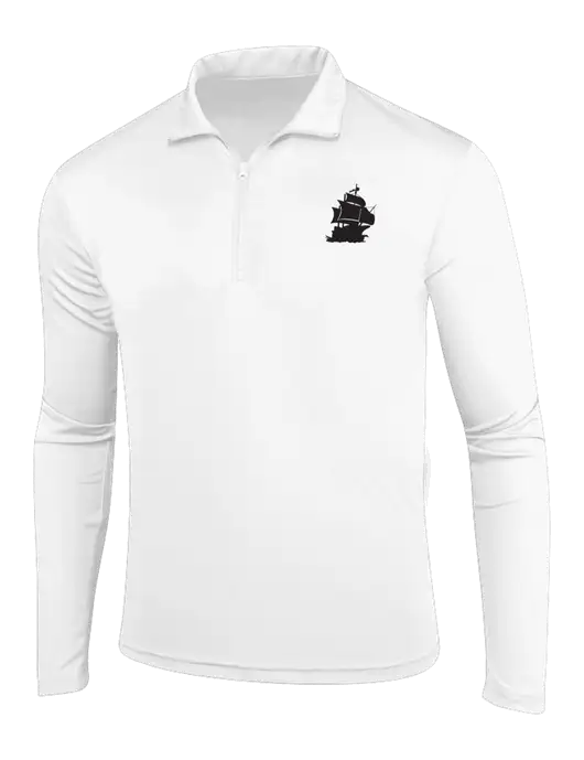 White PosiCharge Competitor 1/4 Zip Pullover w/Blackbeard Logo