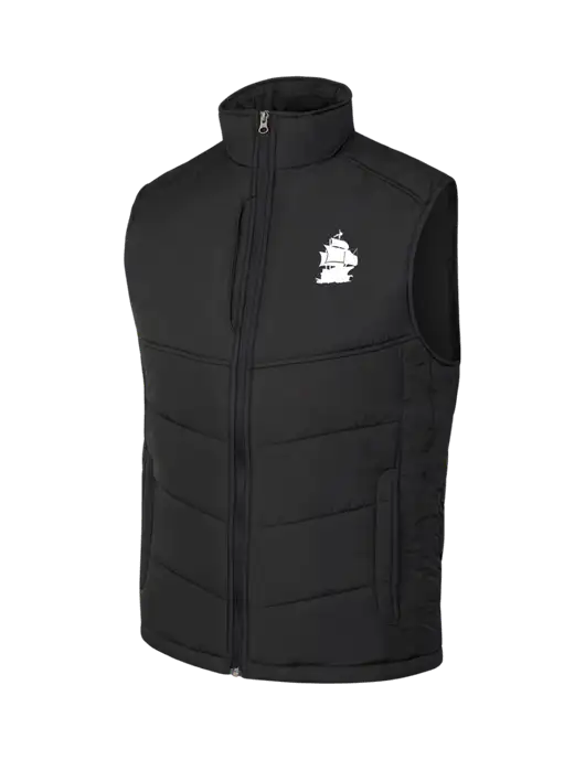 Black/Black Puffy Vest w/Blackbeard Logo