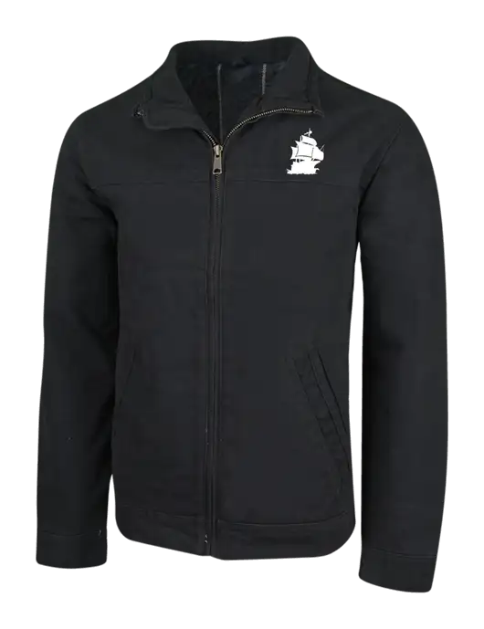 Cornerstone Black Washed Duck Cloth Flannel Lined Work Jacket w/Blackbeard Logo