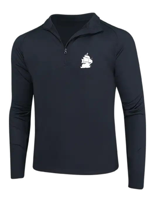 Black Sport Wick Stretch 1/4 Zip Pullover w/Blackbeard Logo