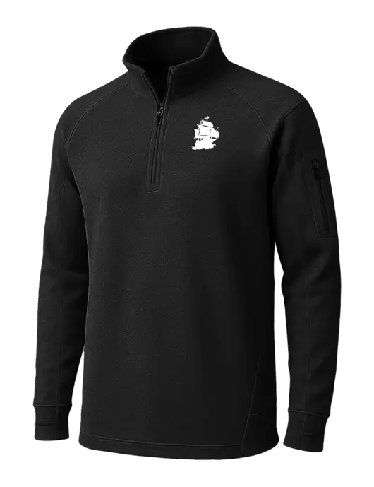 Black Tech Fleece 1/4 Zip Pullover w/Blackbeard Logo