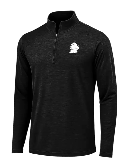 Black Triad Solid Posicharge Tri-Blend Wicking 1/4 Zip Pullover w/Blackbeard Logo