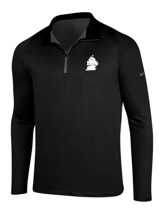 NIKE Black/Dark Grey Dry-Fit Stretch 1/2 Zip Cover-Up w/Blackbeard Logo