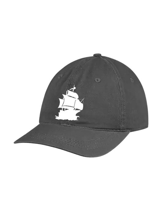 Garment Washed Unstructured Twill Charcoal Cap w/Blackbeard Logo