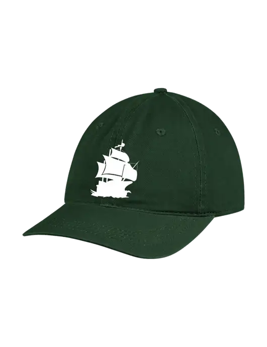 Garment Washed Unstructured Twill Dark Green Cap w/Blackbeard Logo