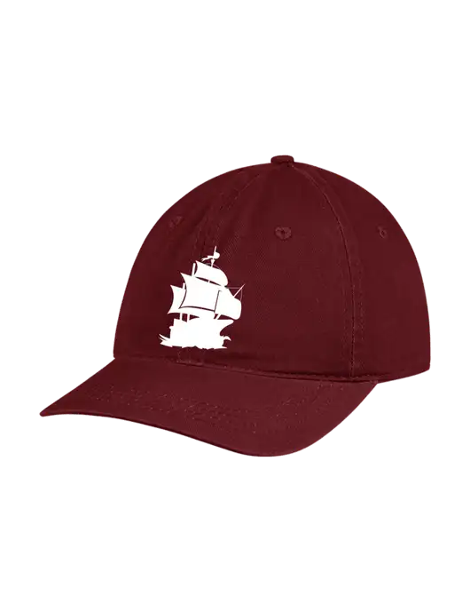Garment Washed Unstructured Twill Maroon Cap w/Blackbeard Logo