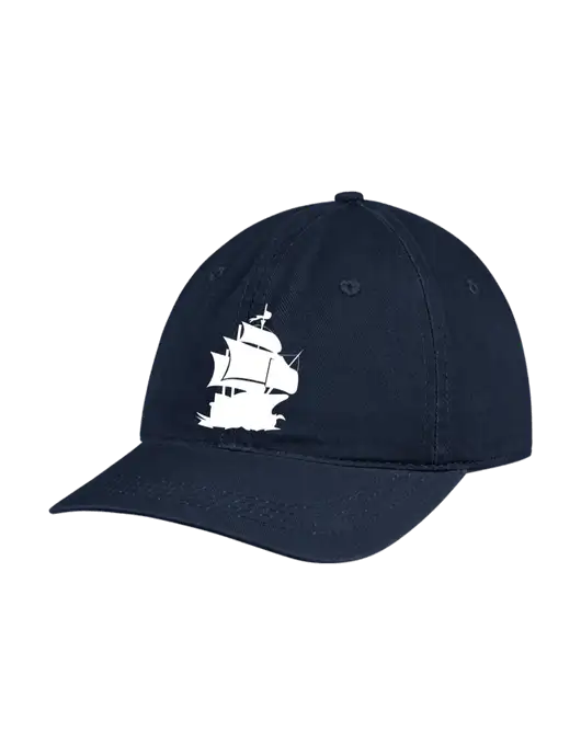 Garment Washed Unstructured Twill Navy Cap w/Blackbeard Logo