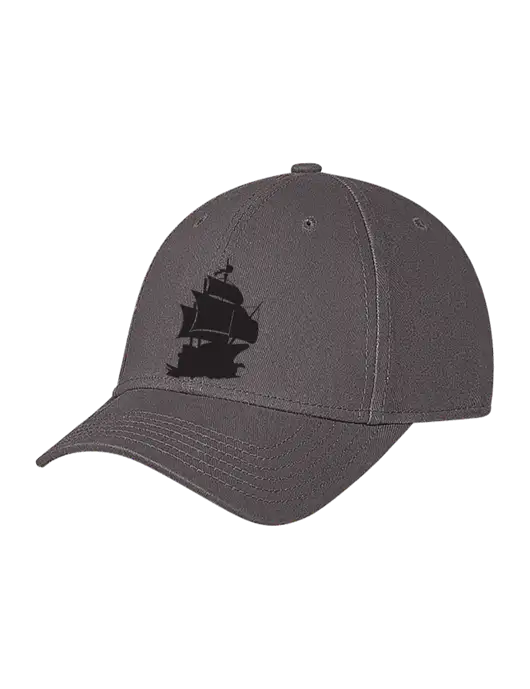 Medium Dark Grey Structured Soft Snap Closure Hook & Loop Cap w/Blackbeard Logo