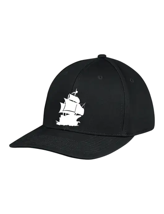 Premium Modern Structured Twill Black Snapback Cap w/Blackbeard Logo