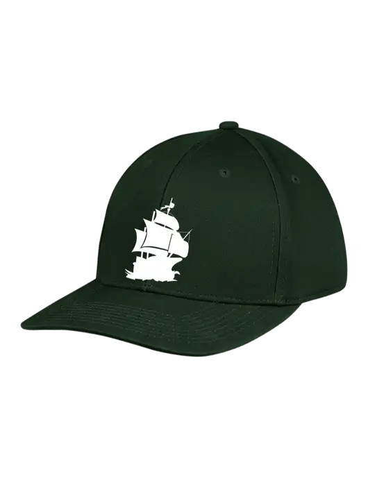 Premium Modern Structured Twill Dark Green Snapback Cap w/Blackbeard Logo