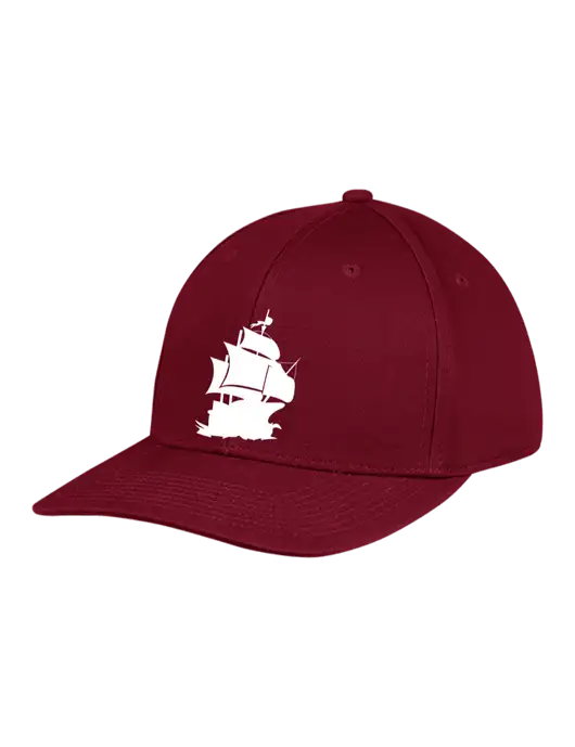 Premium Modern Structured Twill Maroon Snapback Cap w/Blackbeard Logo