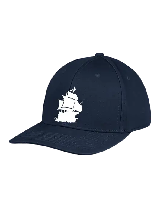 Premium Modern Structured Twill Navy Snapback Cap w/Blackbeard Logo
