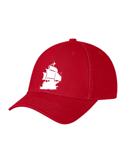 Red Structured Soft Snap Closure Hook & Loop Cap w/Blackbeard Logo