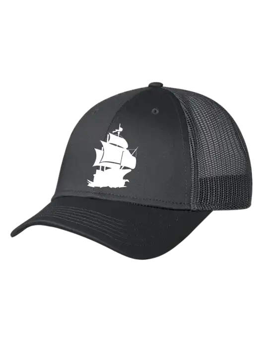 Charcoal Mesh Trucker Cap Snap Back w/Blackbeard Logo