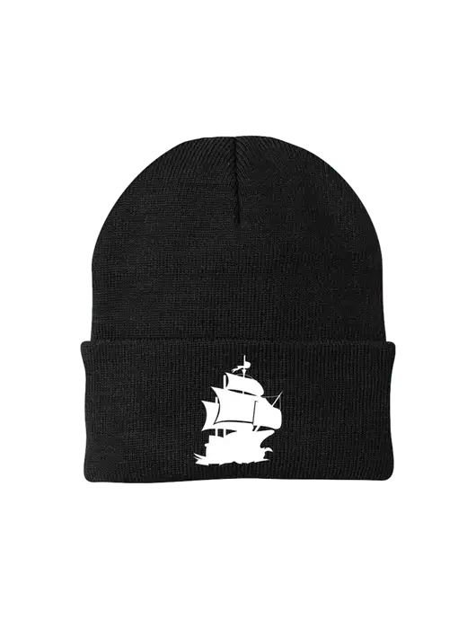 Black Knit Cap w/Blackbeard Logo